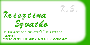 krisztina szvatko business card